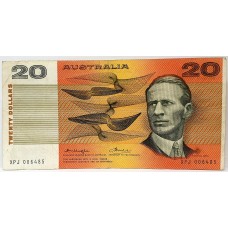 AUSTRALIA 1976 . TWENTY 20 DOLLAR BANKNOTE . ERROR . MASS INK TRANSFER